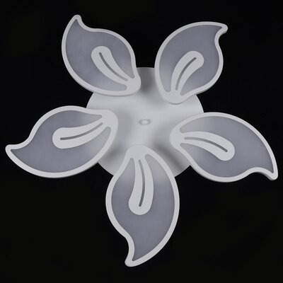 5 Arms Modern Flower Shape Remote LED Acrylic Ceiling Light Pendant Lamp Living Room Dining Room - Image 0