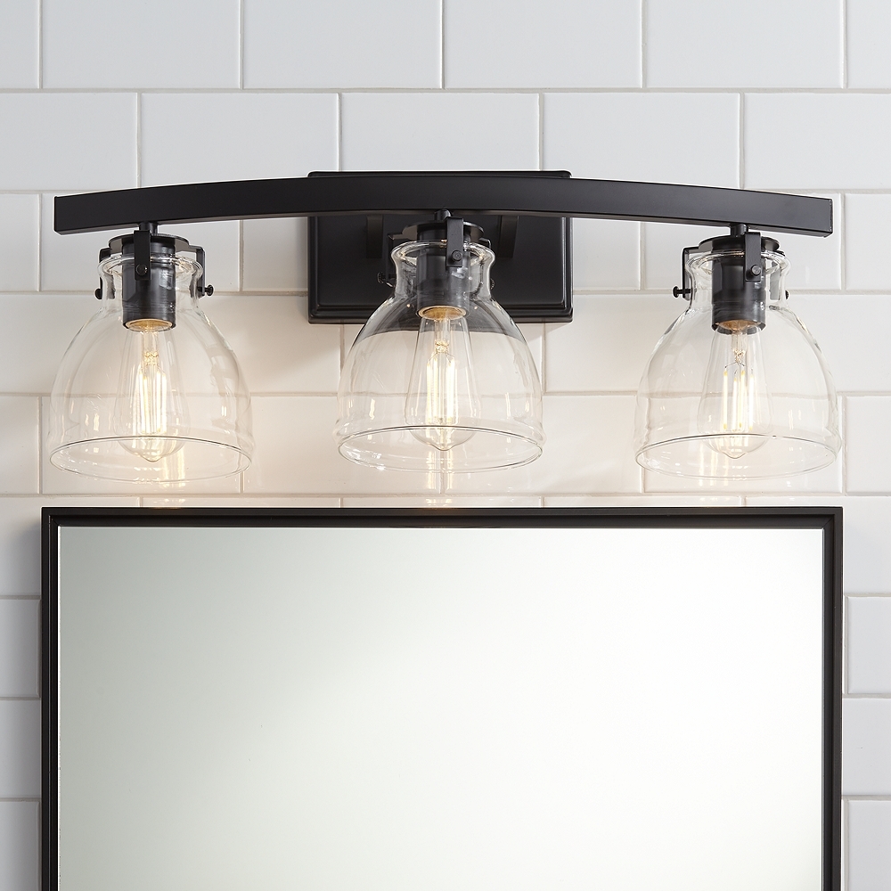 Possini Euro Bellis 22 3/4" Wide Black 3-Light Bath Light - Image 0