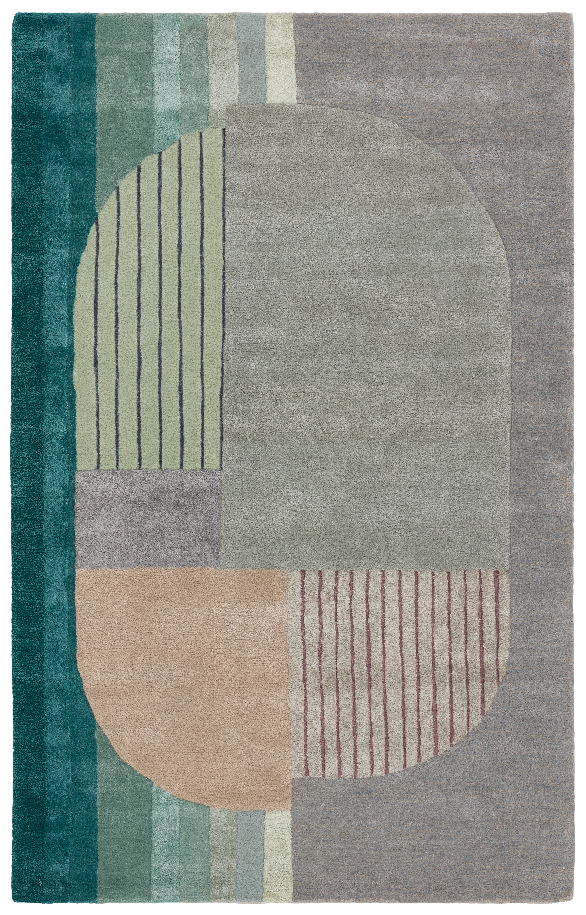 Meruvia Handmade Abstract Sage/ Multicolor Area Rug (9'X12') - Image 0