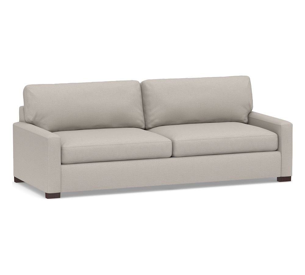 Turner Square Arm Upholstered Grand Sofa 2-Seater 102.5", Down Blend Wrapped Cushions, Chunky Basketweave Stone - Image 0