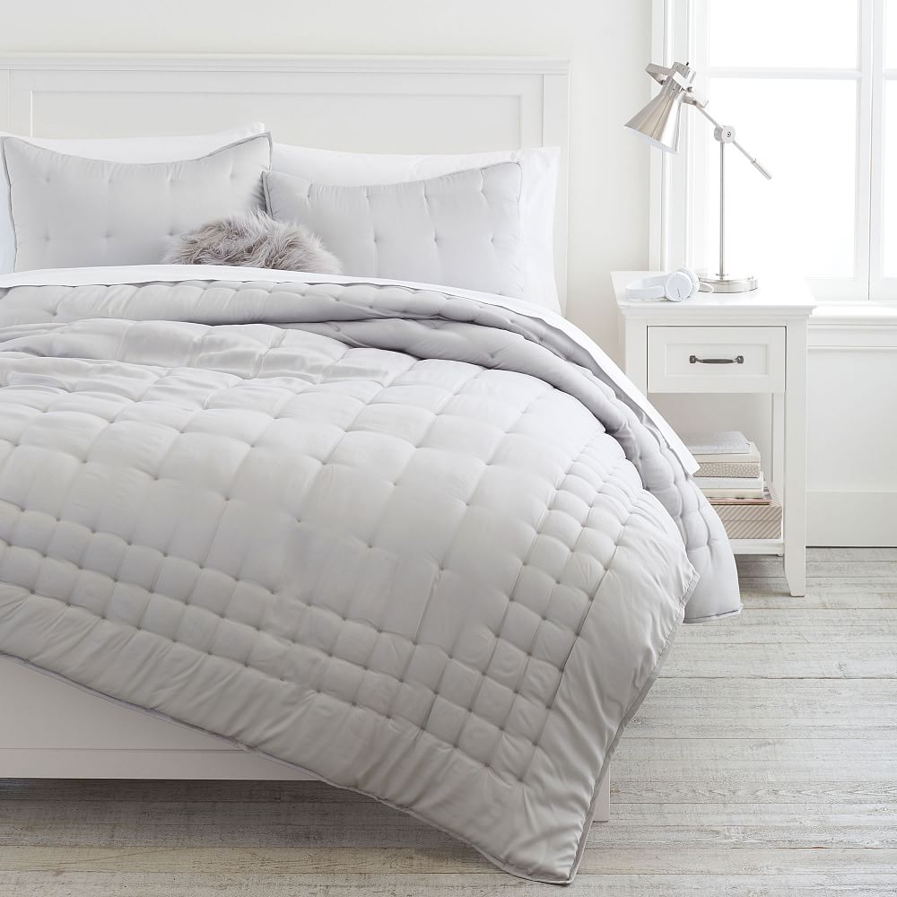 Cocoon Tencel Comforter & Sham, Full/Queen, Light Grey - Image 0