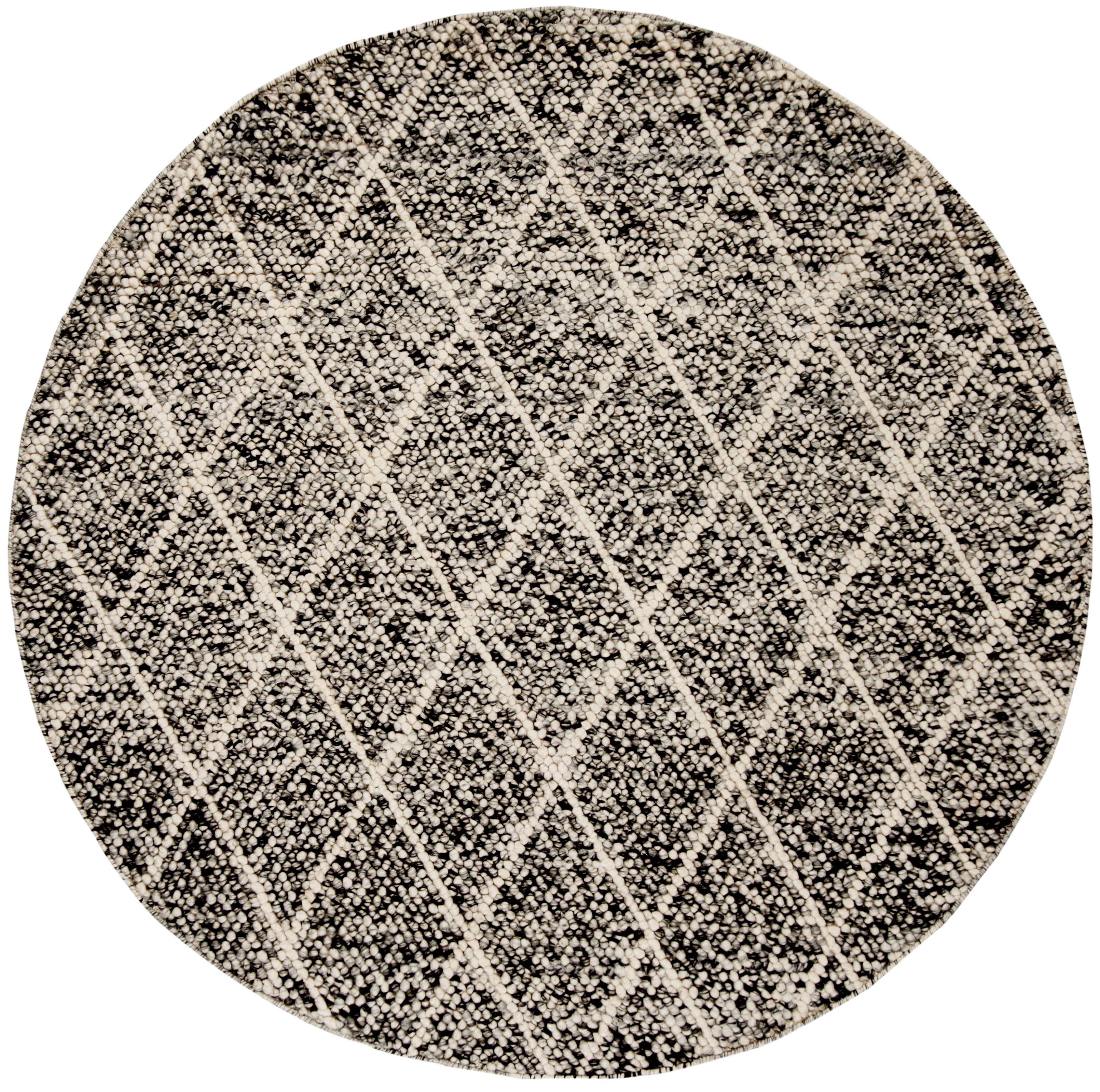 Safavieh Hand Woven Area Rug, NAT712C, Ivory/Black,  6' X 6' Round - Image 0