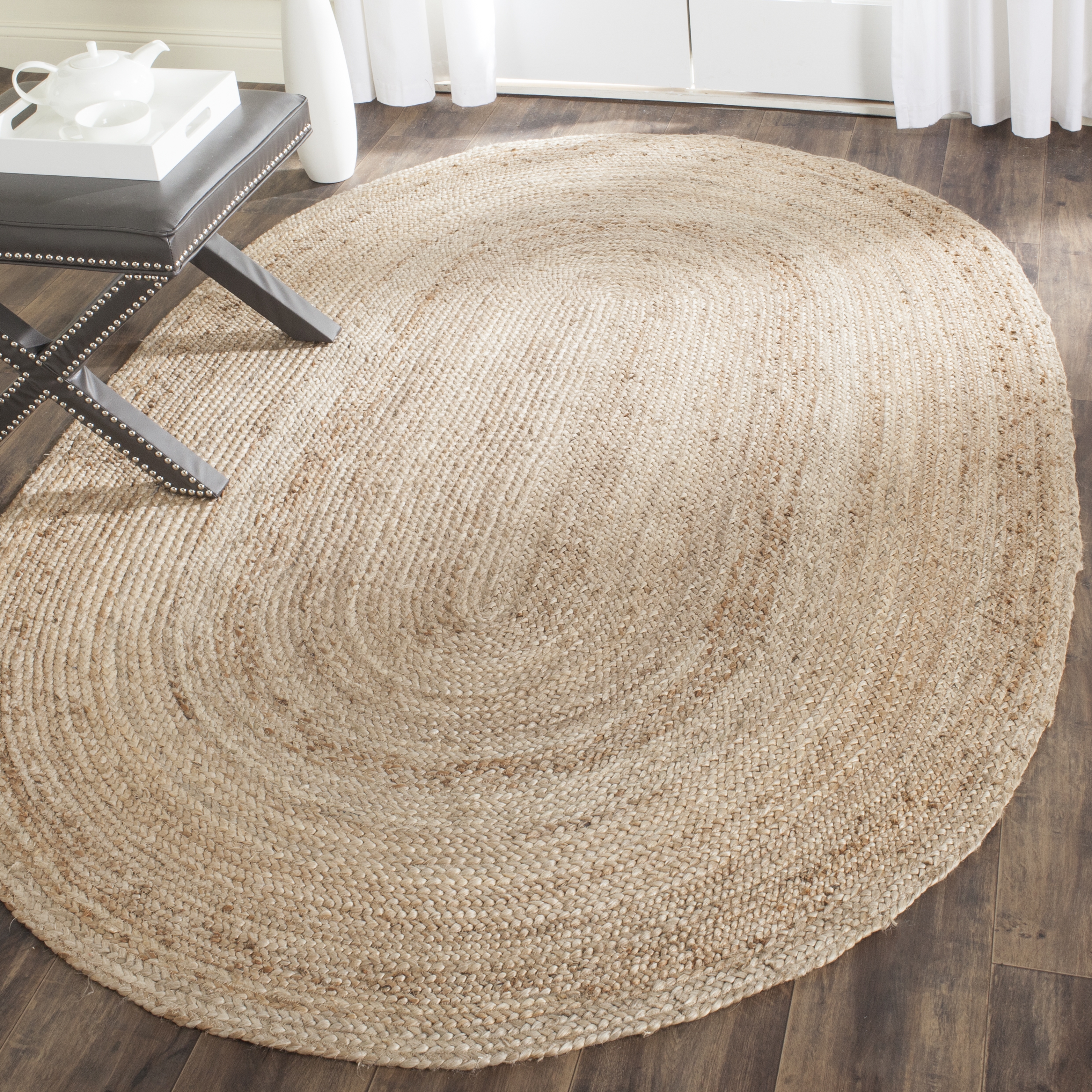 Safavieh Hand Woven Area Rug, CAP252A, Natural,  6' X 9' Oval - Image 1