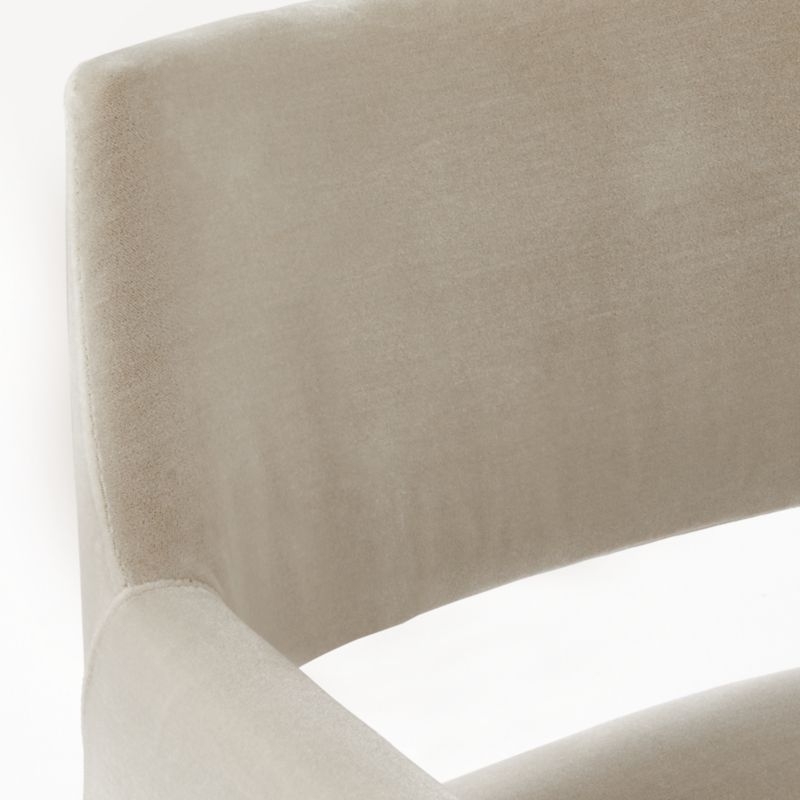 Foley Faux Mohair Grey Dining Armchair Set of 4 - Image 9