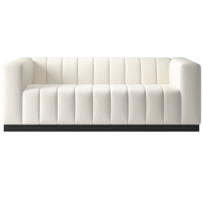 Forte 81" Channeled Sofa with Black Legs Wooly Sand - Image 0