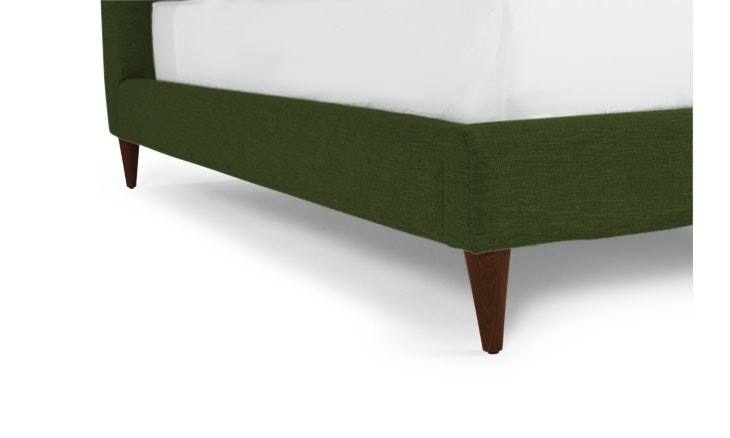 Green Eliot Mid Century Modern Bed - Royale Forest - Mocha - Queen - Image 4