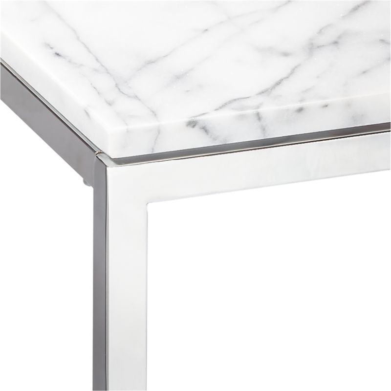 Smart Chrome C Table with White Marble Top - Image 3