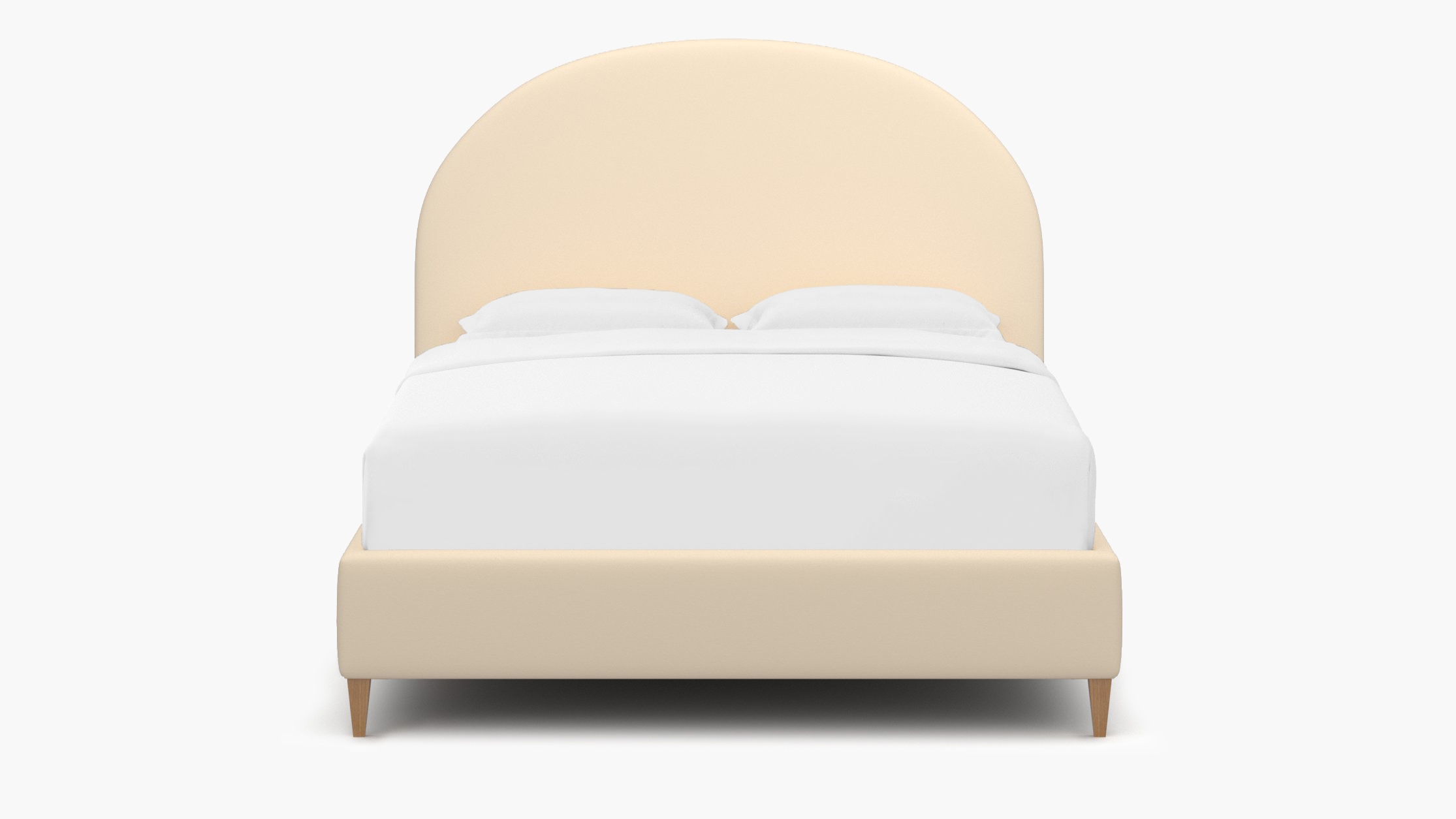 Demilune Bed, Flax Twill, Natural Square Tapered Leg, Twin - Image 0