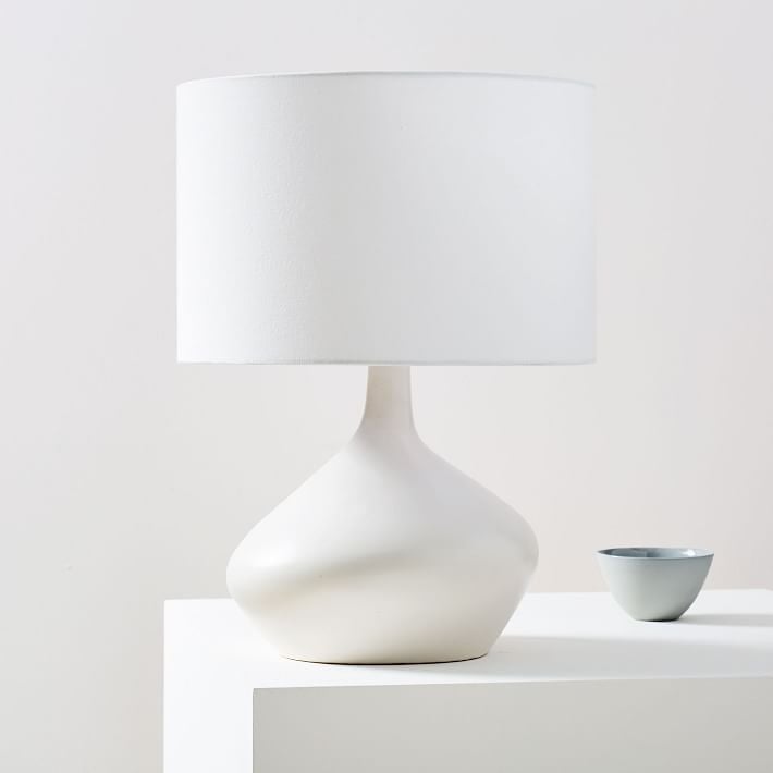 Asymmetry Ceramic Table Lamp, Small, White, Individual - Image 0