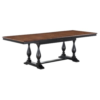 Branson Extendable Rubberwood Solid Wood Trestle Dining Table - Image 0
