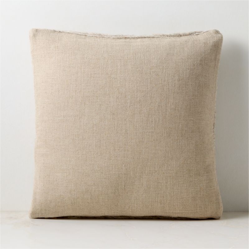 Twist Natural Wool Throw Pillow Cover 20"x20" by Kravitz Design - Image 1