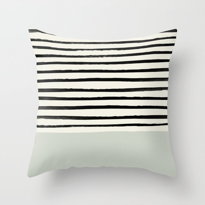 Coastal Breeze X Stripes Throw Pillow by Leah Flores - Cover (20" x 20") With Pillow Insert - Indoor Pillow - Image 0