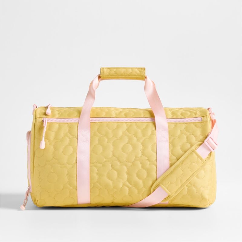 Dreamer Quilted Yellow Flower Kids Duffel Bag - Image 8