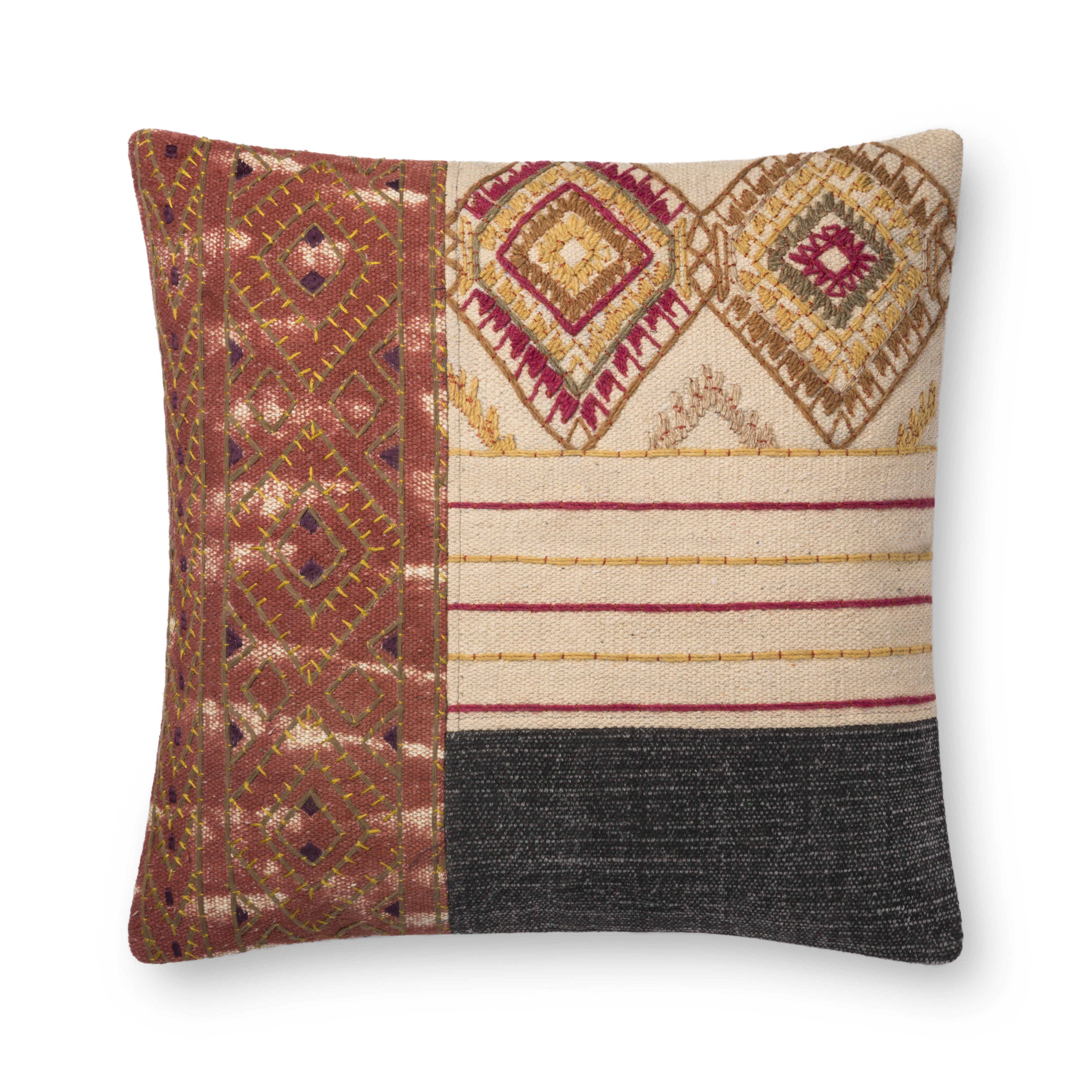 Loloi Pillows P0679 Rust / Grey 22" x 22" Cover Only - Image 0