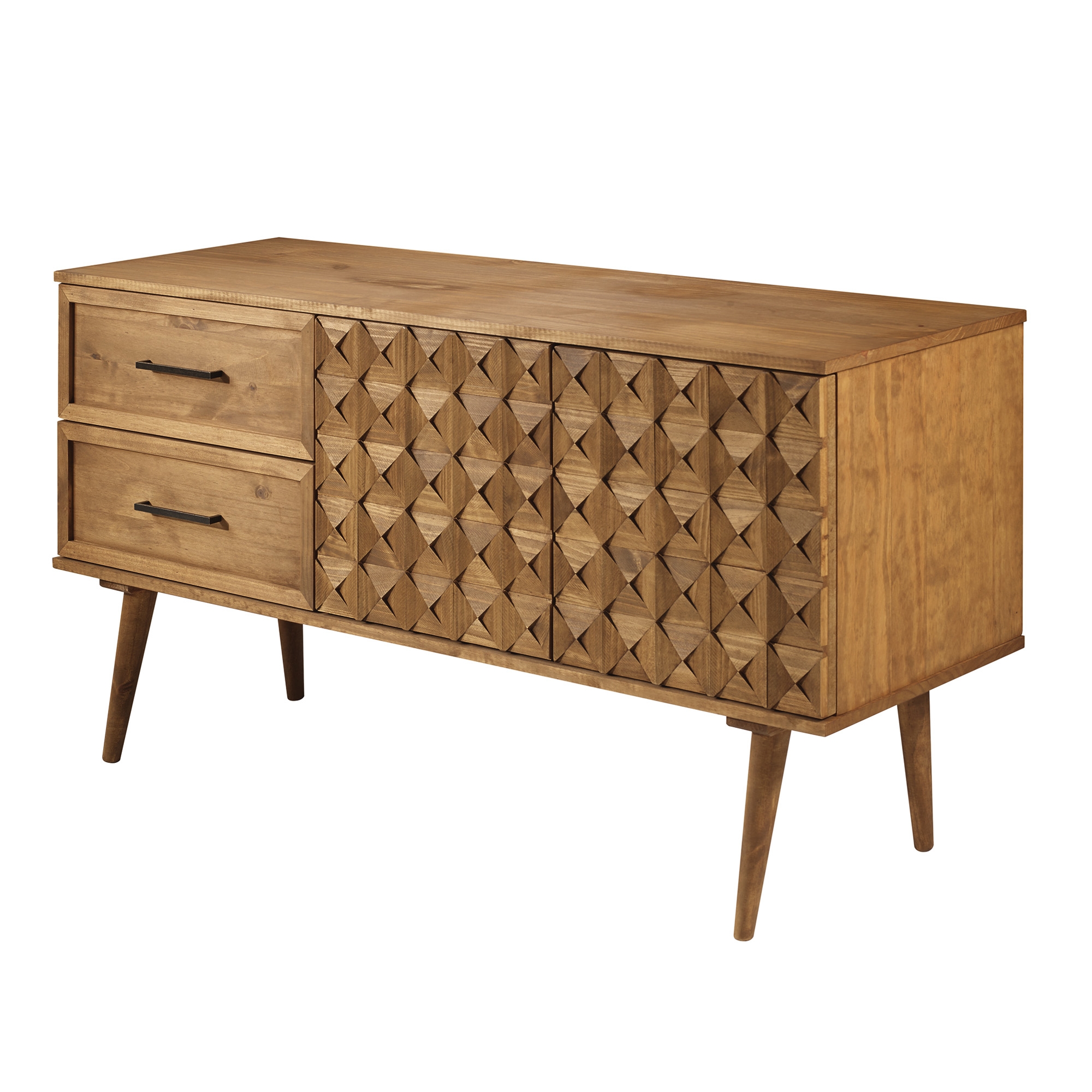 Tessa 58" Solid Wood 2-Drawer Prism Sideboard - Caramel - Image 2