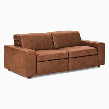 Enzo 76" Sofa, Ludlow Leather, Gray Smoke - Image 1