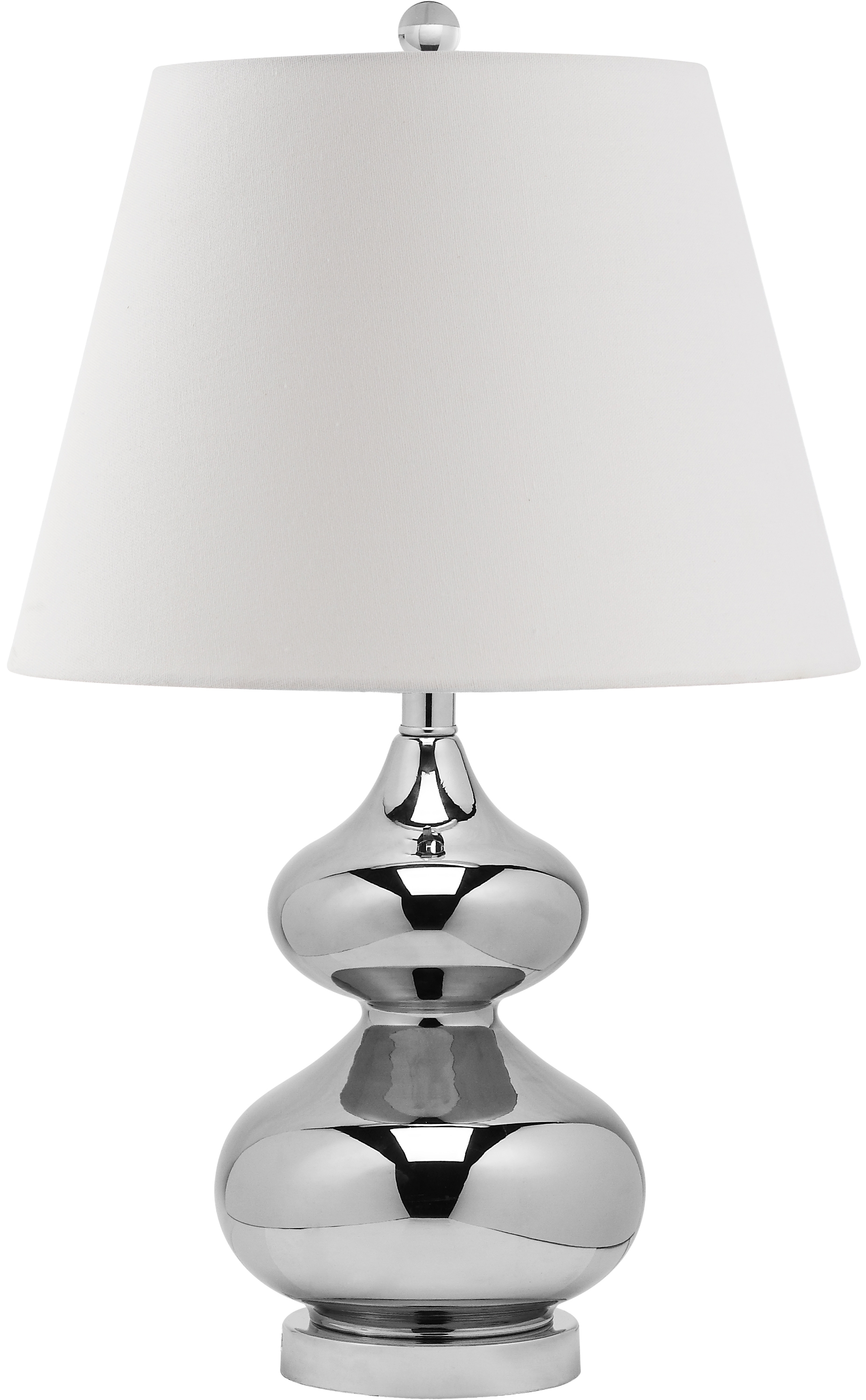 Eva 24-Inch H Double Gourd Glass Table Lamp - Silver - Arlo Home - Image 0