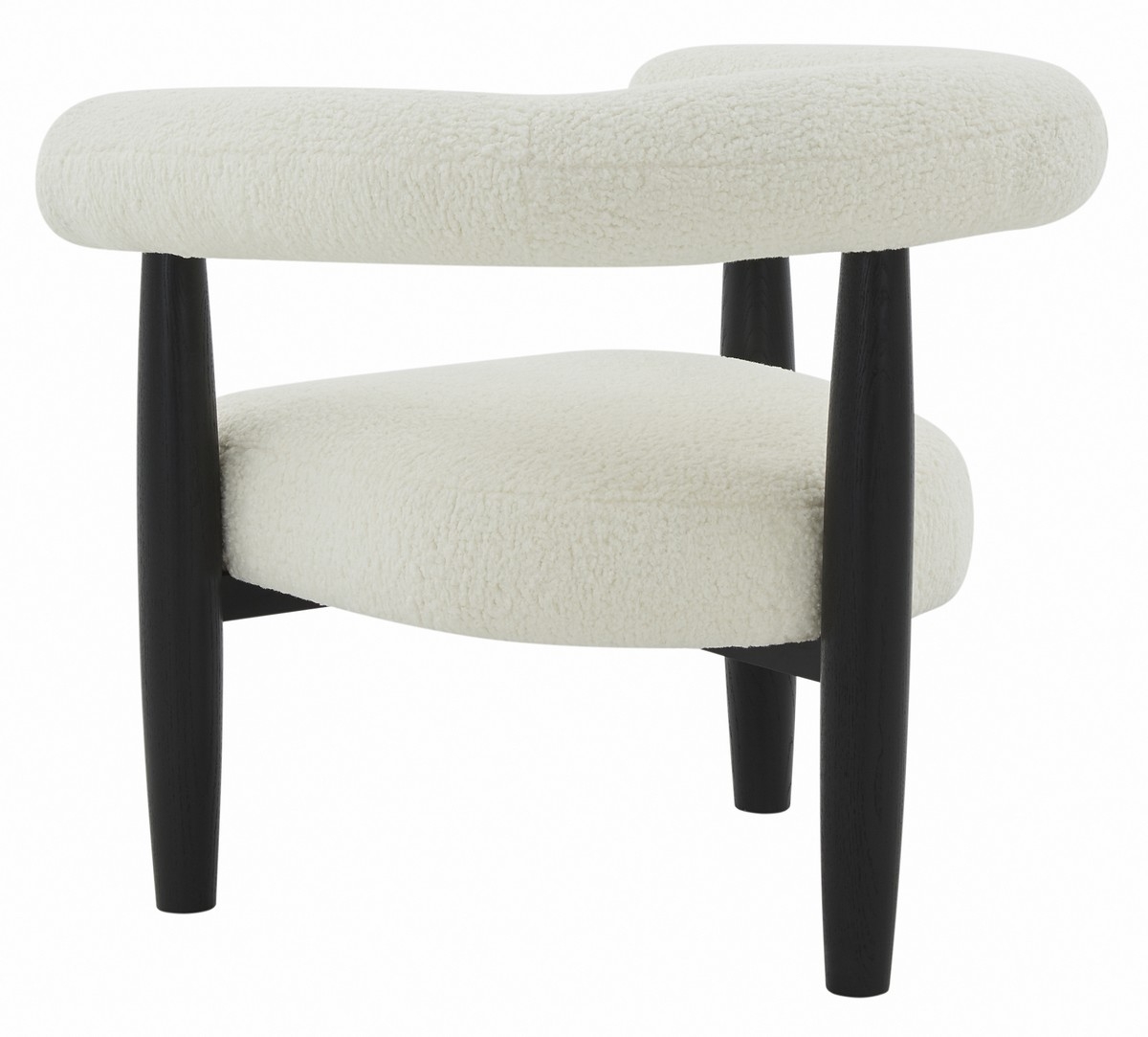 Jackie Curved Back Accent Chair - White/Black - Image 4