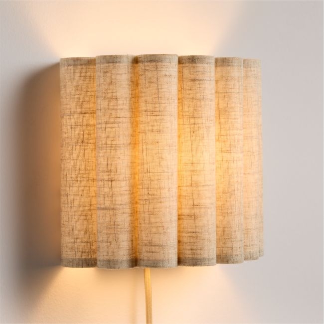 Emme Pleated Linen Plug-In Wall Sconce - Image 0