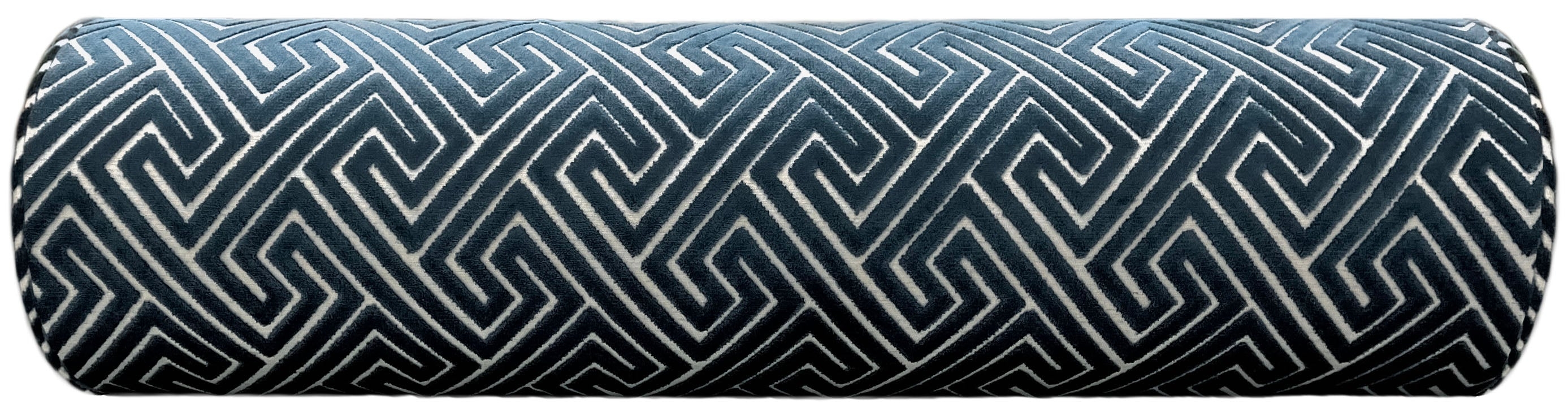 THE BOLSTER :: ROMAN CUT VELVET // NAVY BLUE - BY THE YARD - Image 1