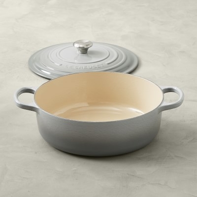 Le Creuset Signature Enameled Cast Iron Round Wide Dutch Oven, 6 3/4-Qt., French Grey - Image 2