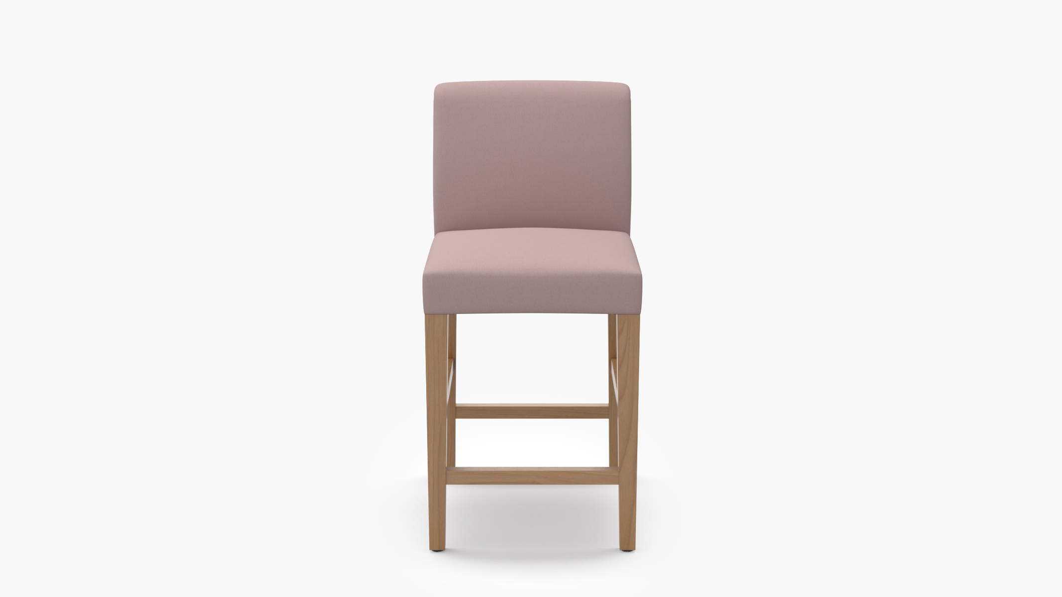 Signature Dining Counter Stool, Blush Everyday Linen, Natural Square Tapered Leg - Image 0