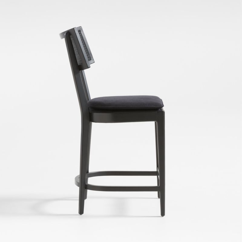 Libby Black Wood and Black Cane Counter Stool - Image 3
