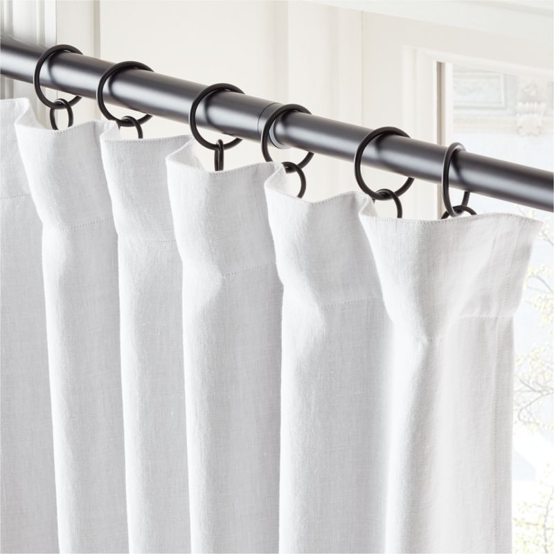 White EUROPEAN FLAX™-Certified Linen Blackout Window Curtain Panel 48"x96" - Image 1