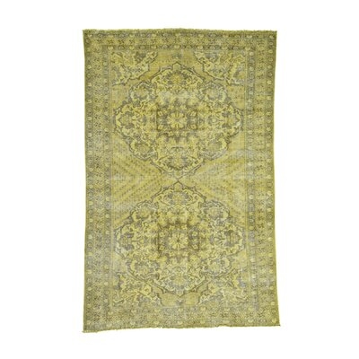 One-of-a-Kind Callan Hand-Knotted Yellow 6'5" x 9'10" Wool Area Rug - Image 0