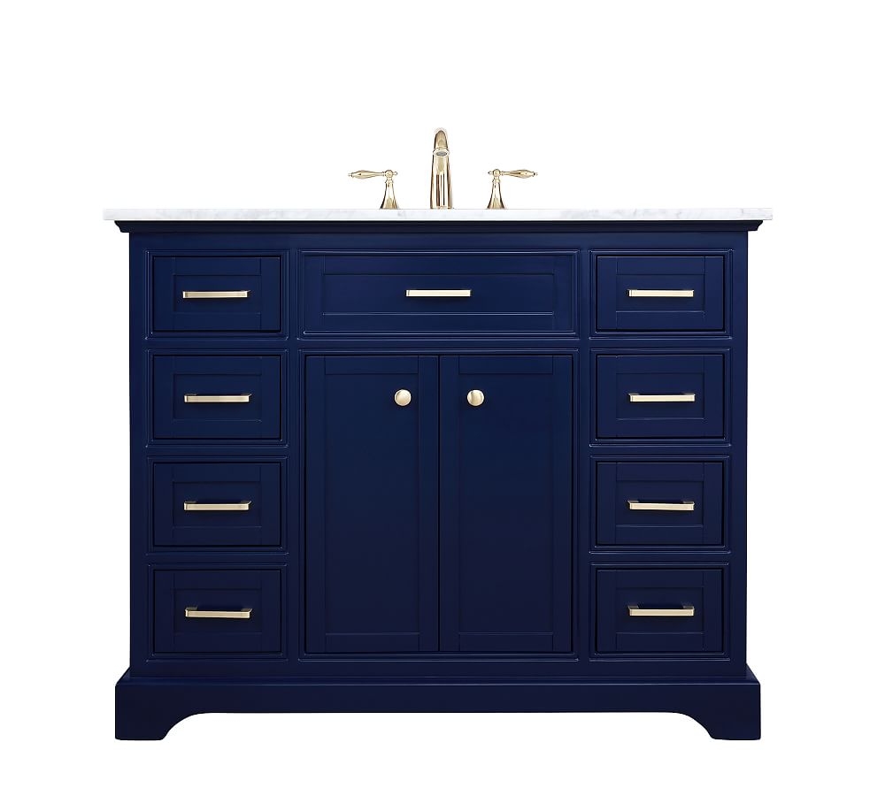 Blue Warner Single Sink Vanity, 42" - Image 0