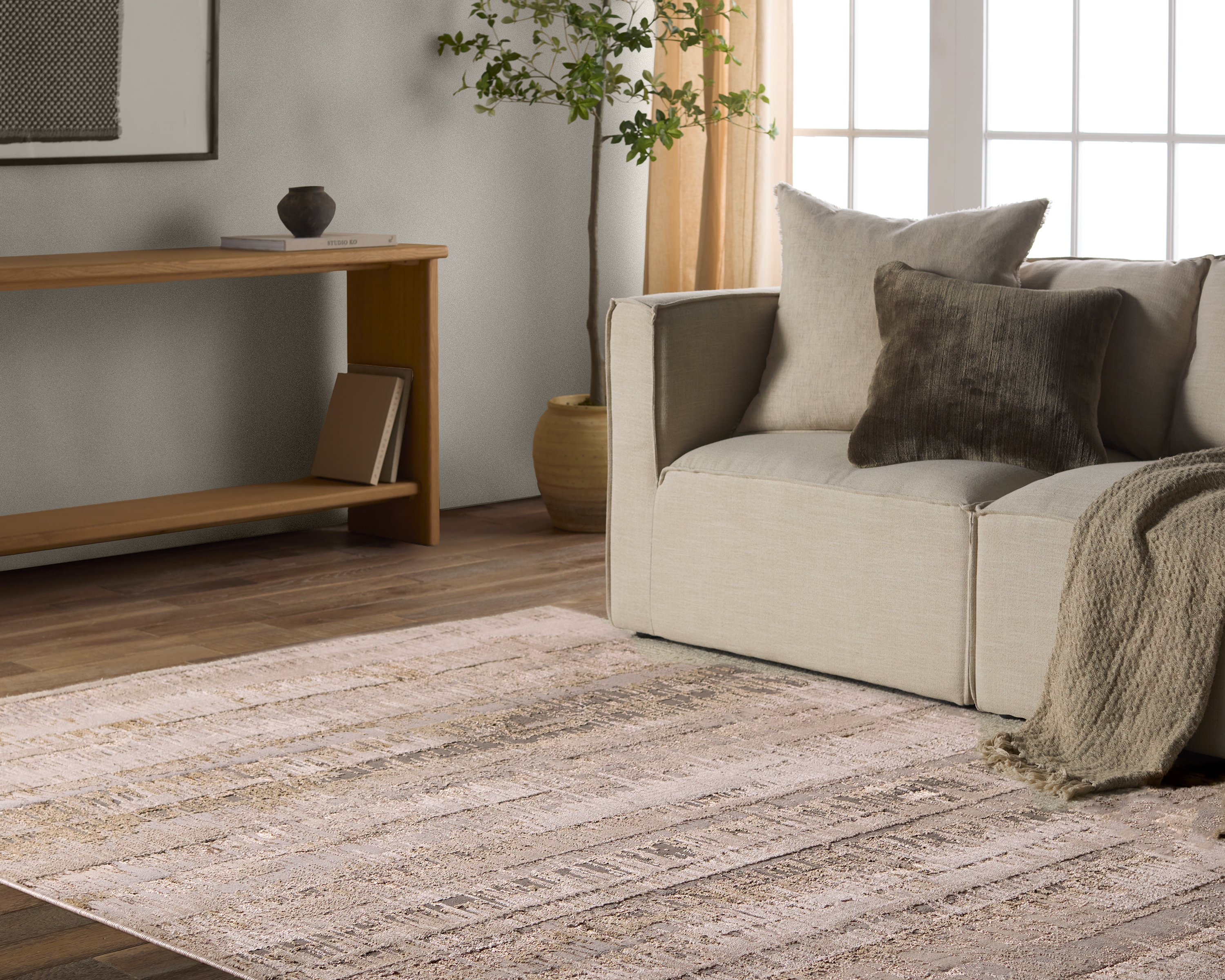 Elysia CTY37 Striped Gray and Cream Runner Rug (2'2"x8') - Image 5