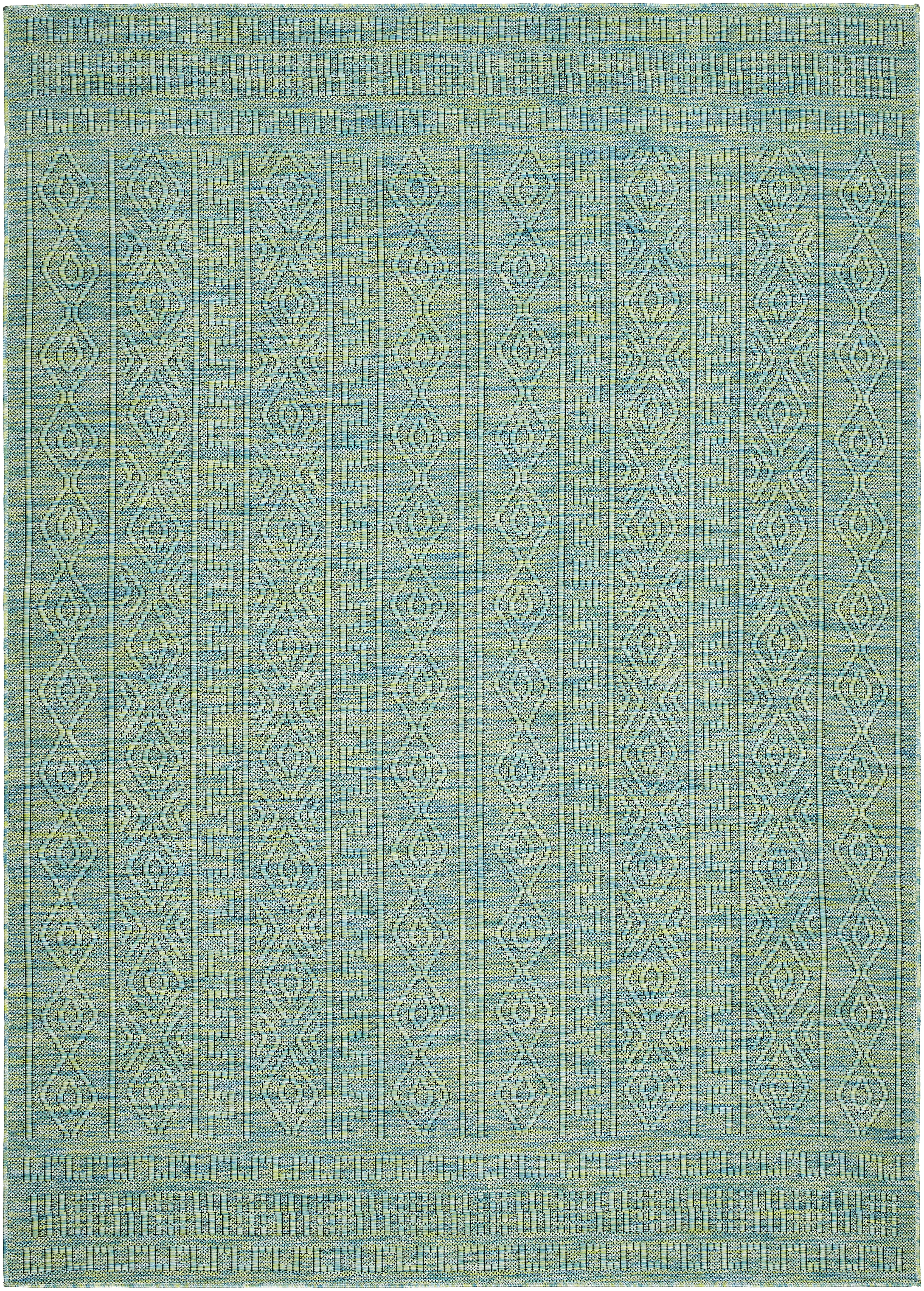 Terrace Green Outdoor 9'2" x 12' Machine Woven Rug - Image 0