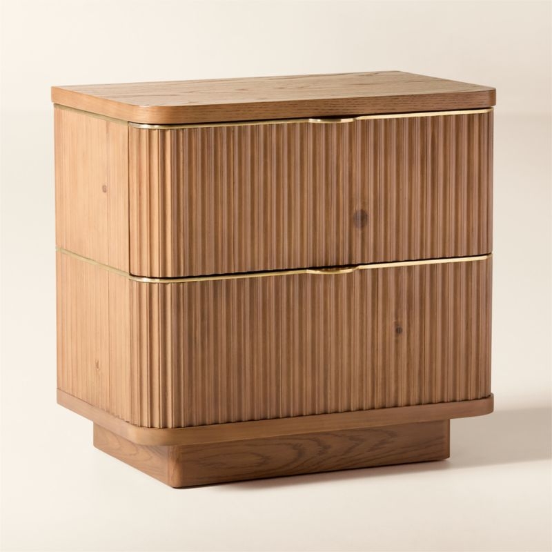 Davison 24" Fluted Oak 2-Drawer Nightstand - Image 2