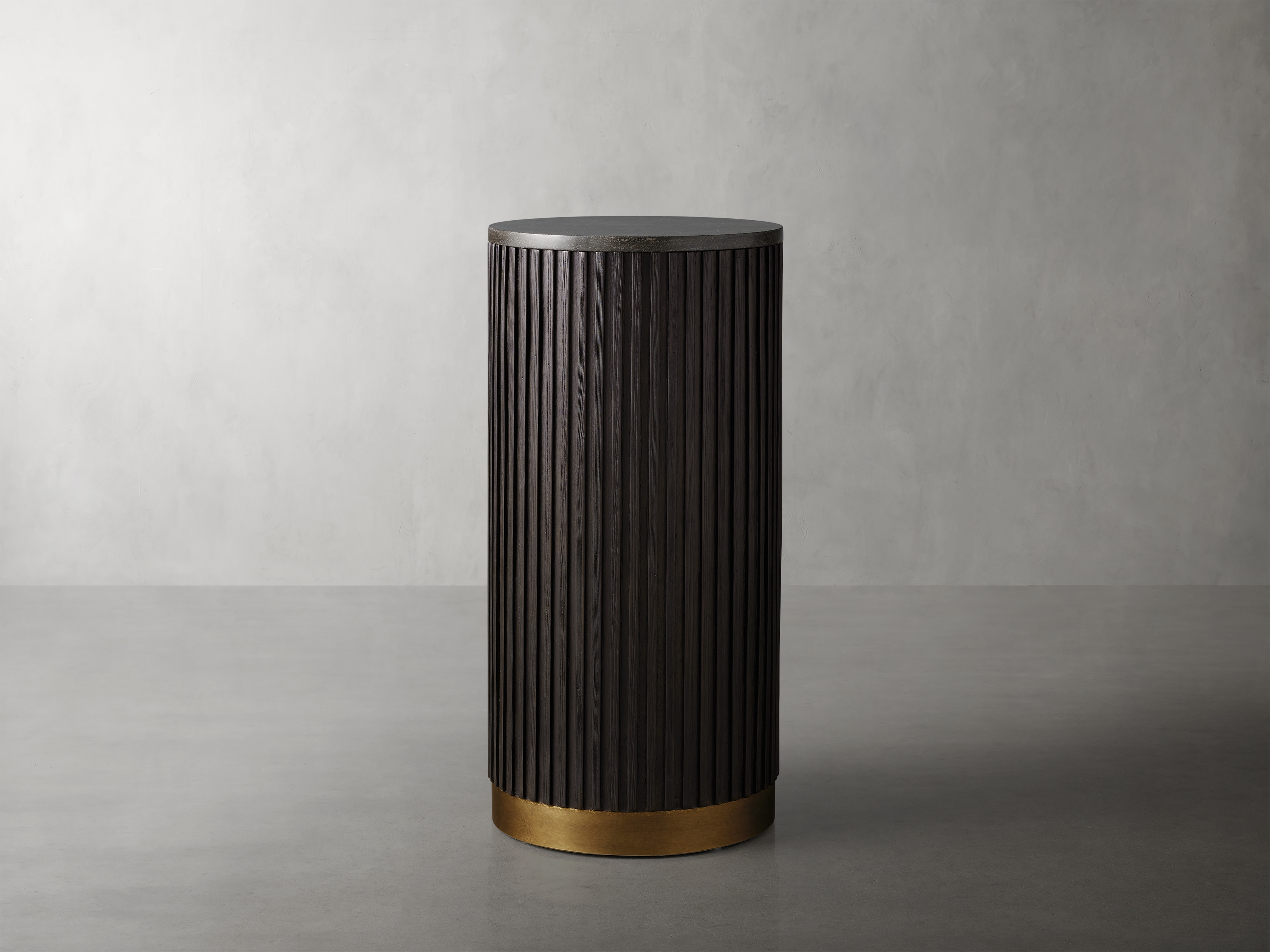 Finnley Pedestal in Stone Black  Ebony/Bluestone 27" - Image 0