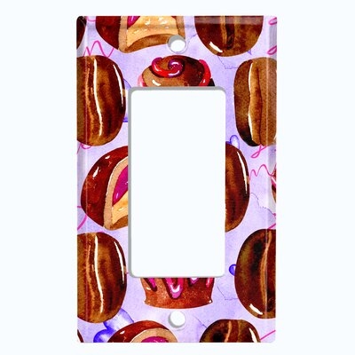 Metal Light Switch Plate Outlet Cover (Coffee Beans Candy Treat Purple - Single Rocker) - Image 0