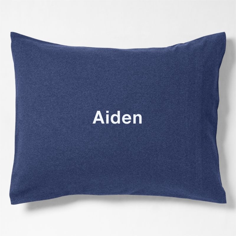 Comfy Tee Organic Cotton Jersey Navy Standard Bed Pillow Sham - Image 2
