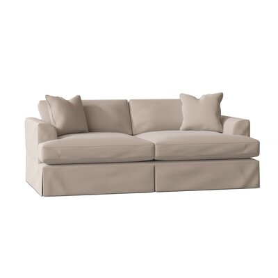 Carly 93" Wide Recessed Arm Slipcovered Sofa - Image 0