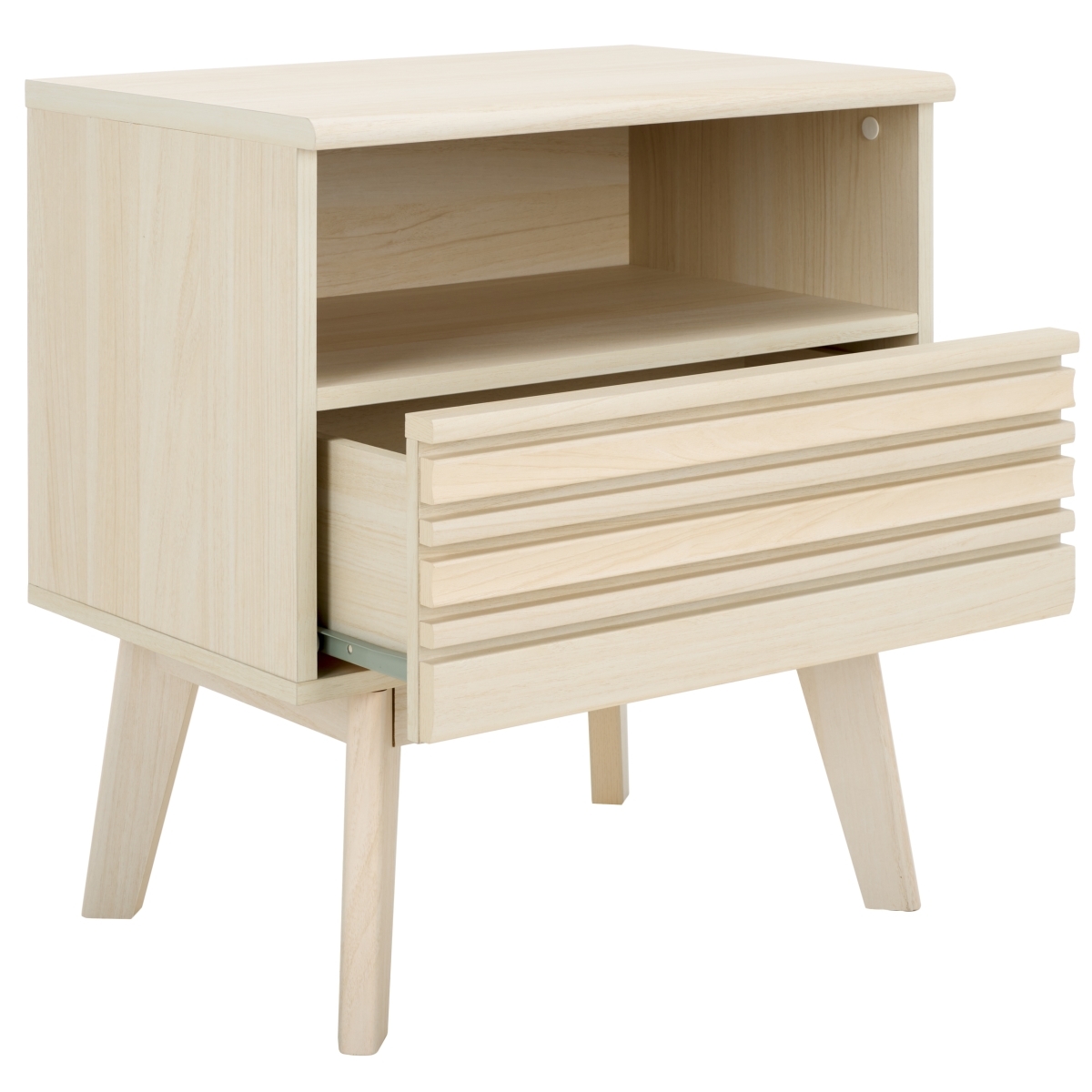 Esma 1 Drawer 1 Shelf Nightstand - Bleached White - Safavieh - Image 5