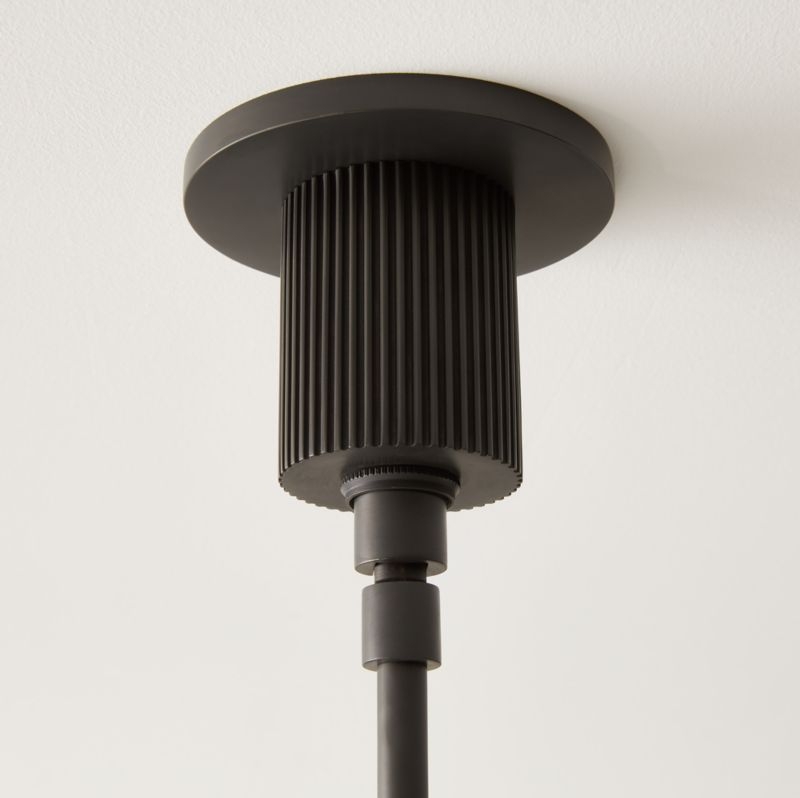 Mirabell Ribbed Blackened Brass Pendant Light - Image 3