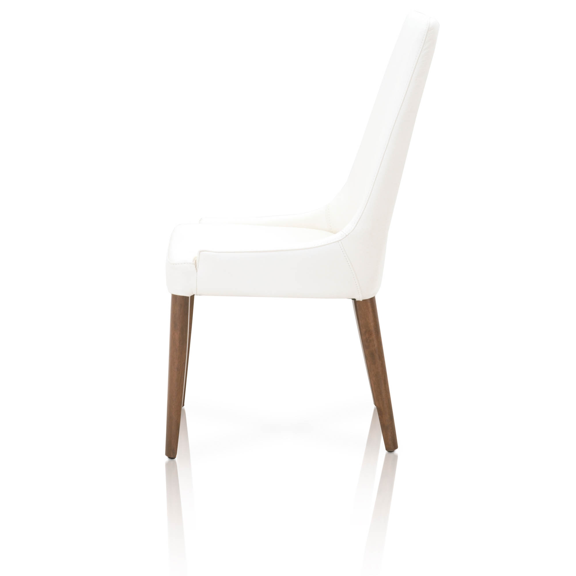 Aurora Dining Chair, Alabaster Leather, Walnut, Set of 2 - Image 2