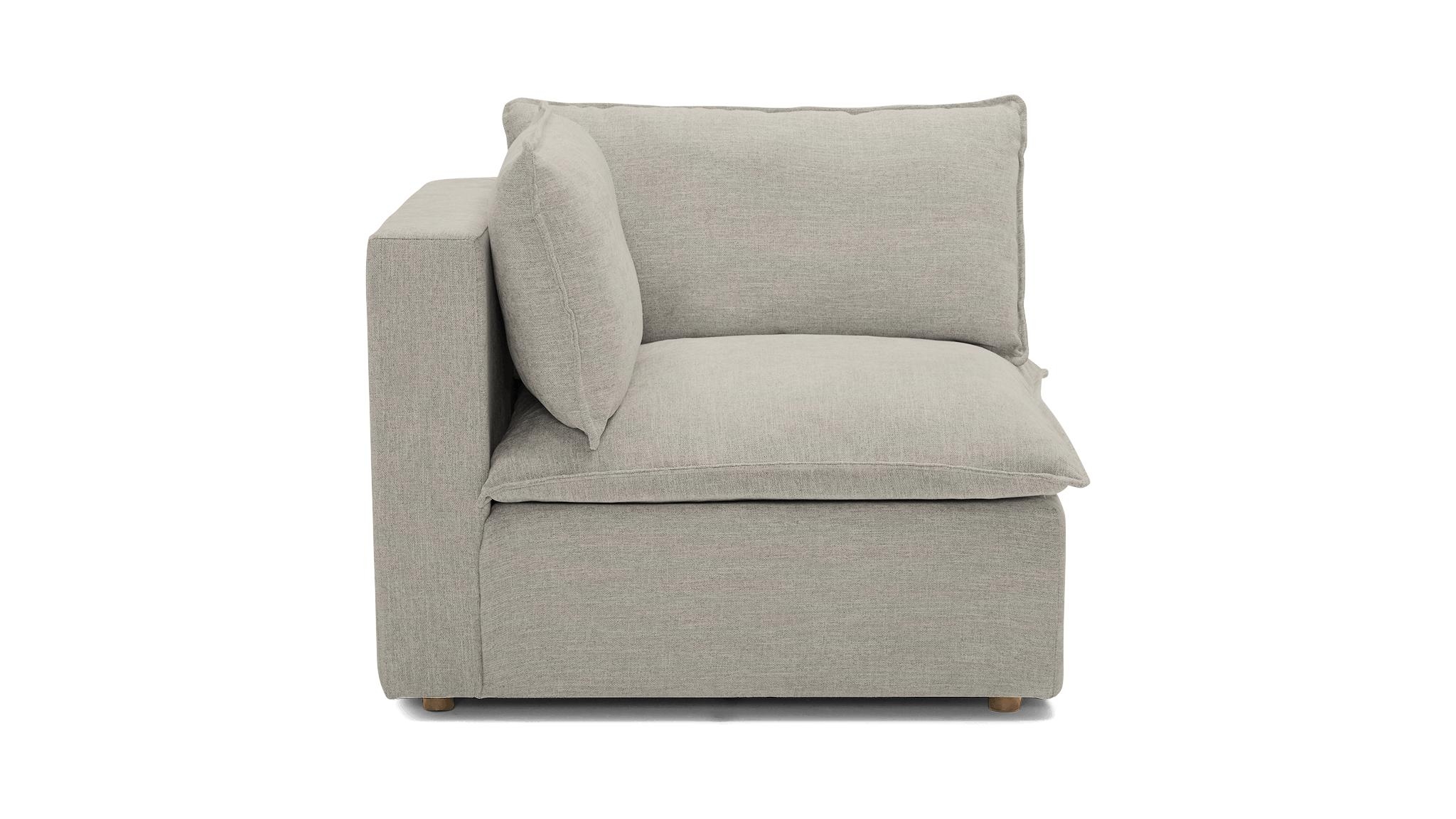 White Haine Mid Century Modern Corner Chair - Bloke Cotton - Image 0