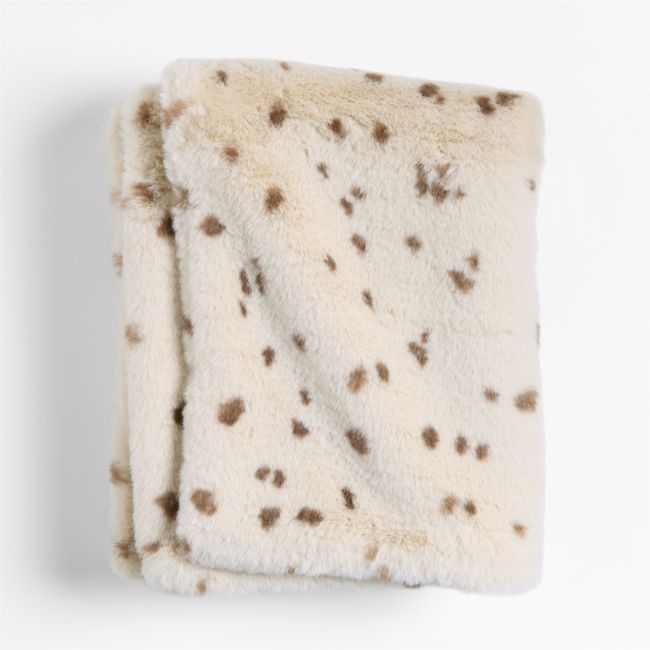 Leopard Print Faux Fur Baby Stroller Blanket - Image 0