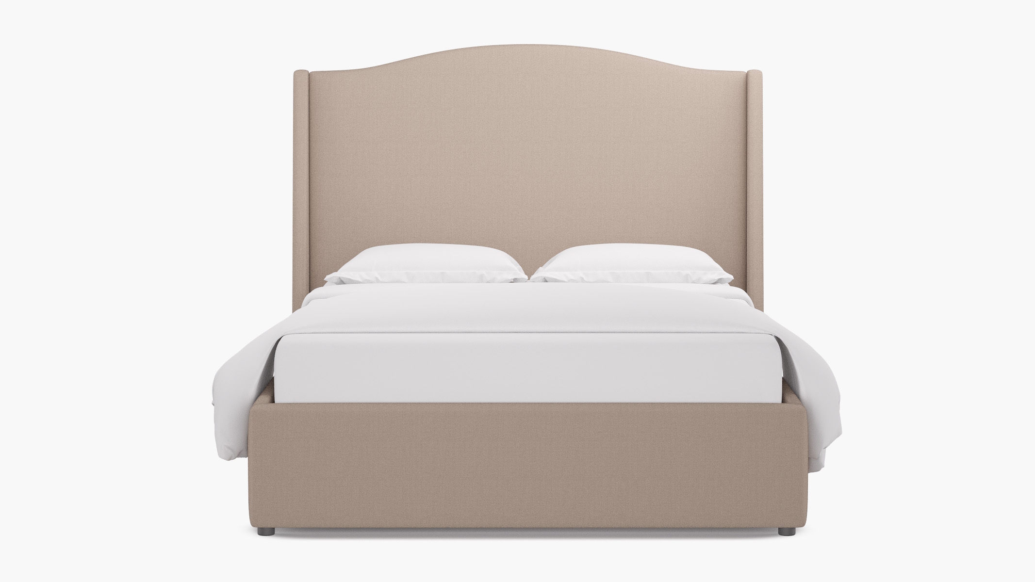 Curved Wingback Bed, Husk Everyday Linen, King - Image 0