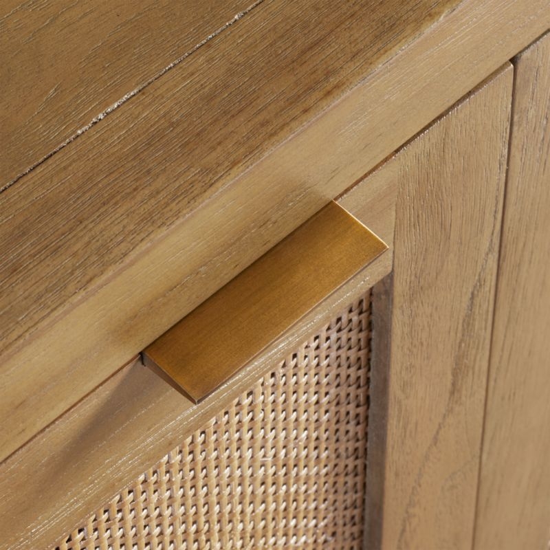 Blake 85" Light Brown Teak and Rattan Storage Media Console - Image 2