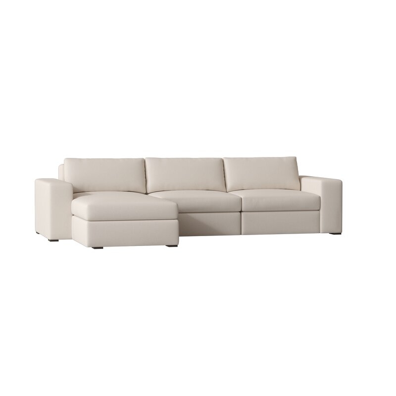 My Chic Nest Liam Left Hand Facing Sectional Body Fabric: Snow White, Leg Color: Antique White, Sectional Orientation: Right Hand Facing - Image 0