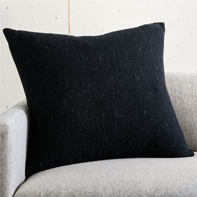 Nett Black Throw Pillow with Down-Alternative Insert 23" - Image 1