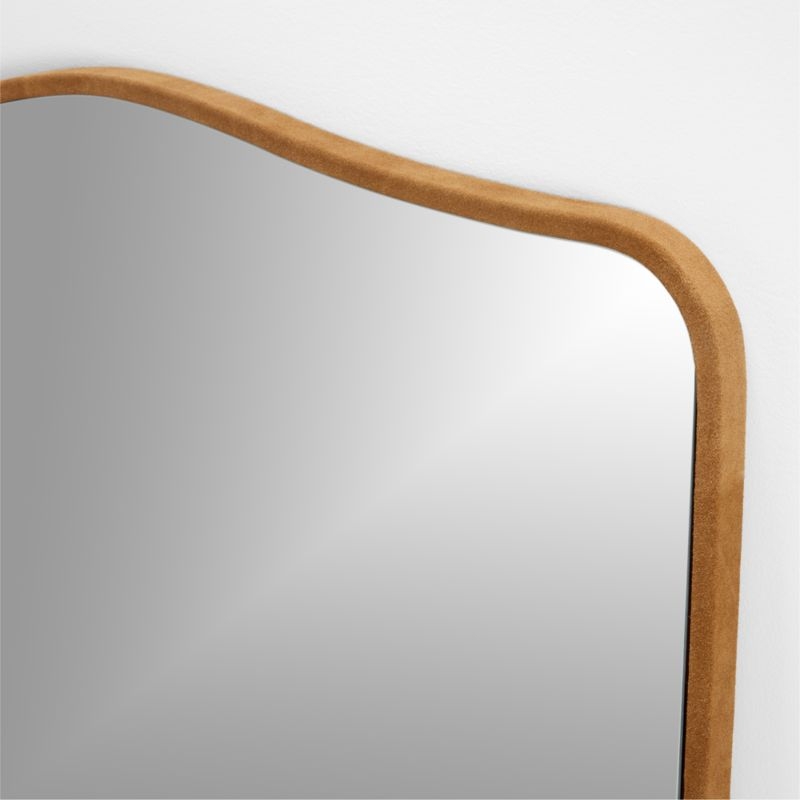 Briars Brown Suede Border Floor Mirror by Jake Arnold 34"x76" - Image 3