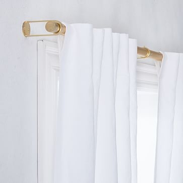Custom Size Solid European Linen Curtain w/ Blackout , White, 48 wide x 144 long - Image 2