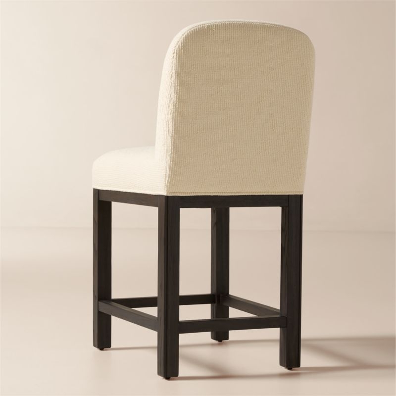 Rise White Upholstered Counter Stool - Image 1