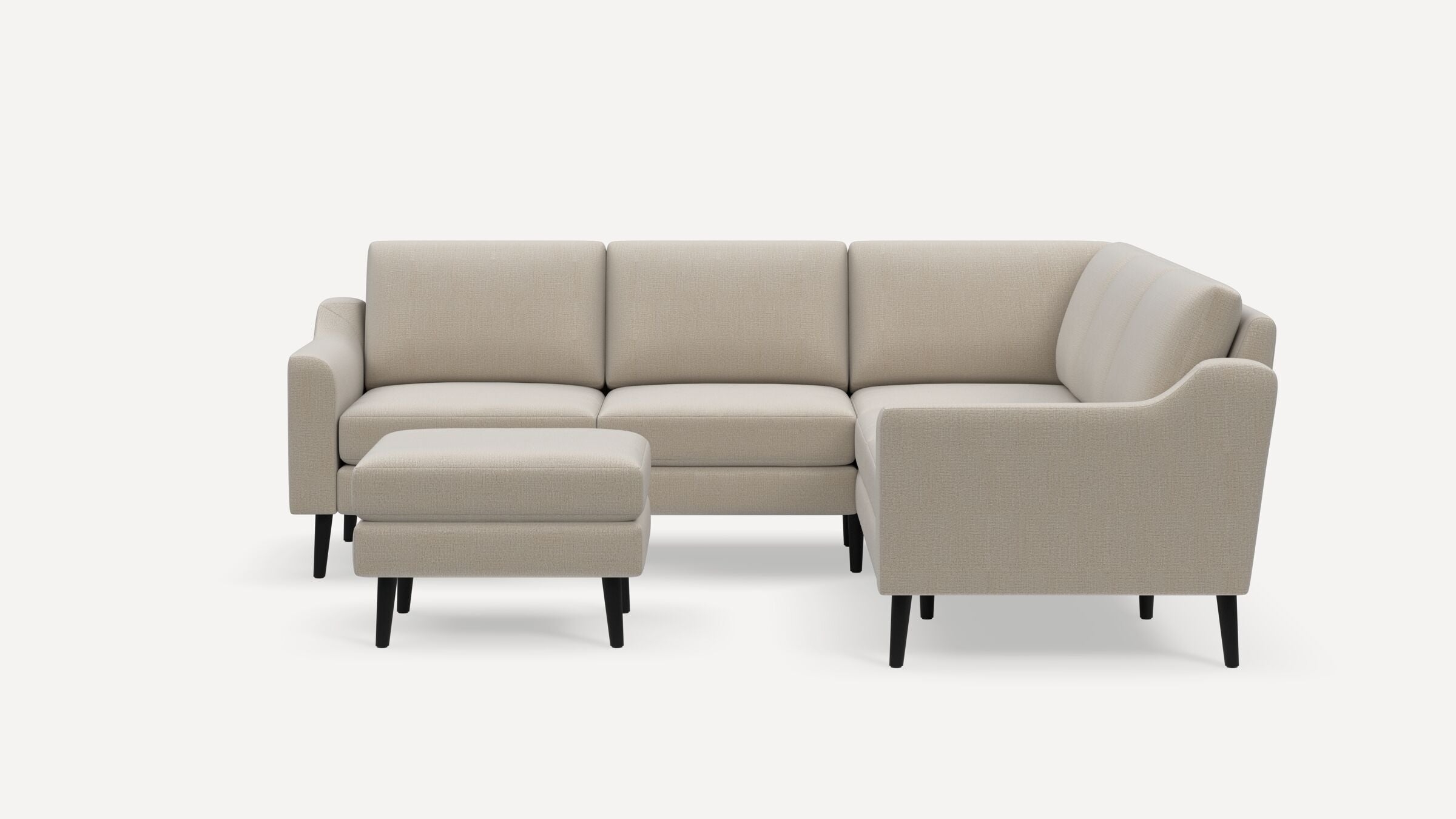 Nomad 5-Seat Corner Sectional with Ottoman - Georgia Clay - Performance Chenille / Ebony - Wood / Slope - Image 0